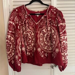 Stella / Emile Red Medallion Blouse